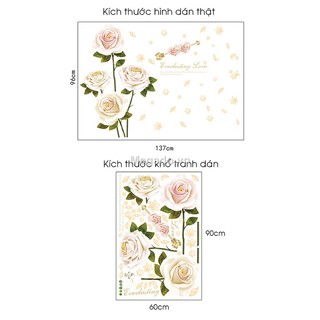 Decal hoa hồng trắng B237