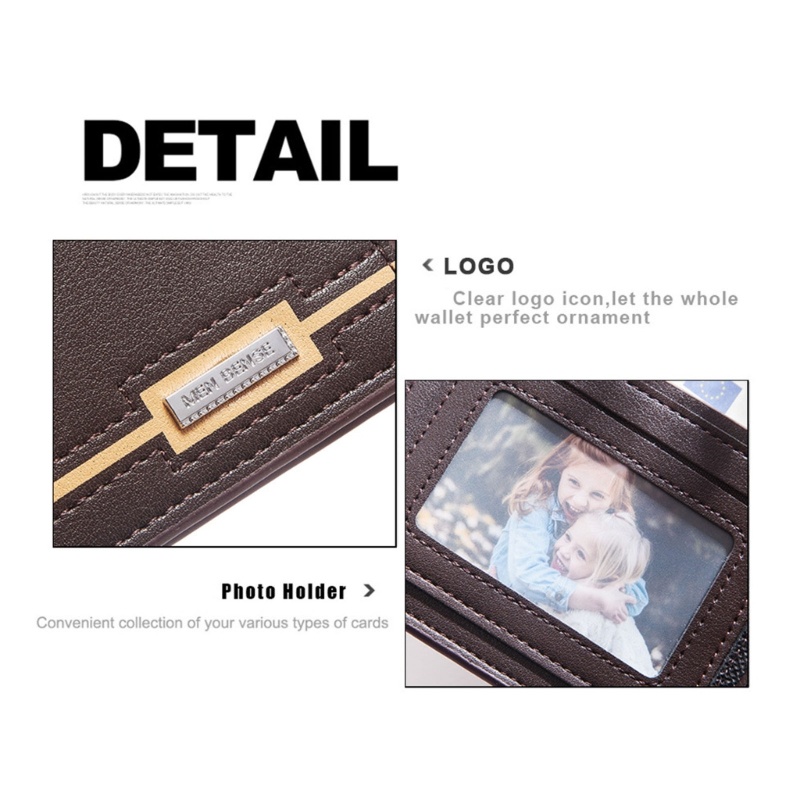 Ví Da PU Gập Đôi Thời Trang Nam Tính