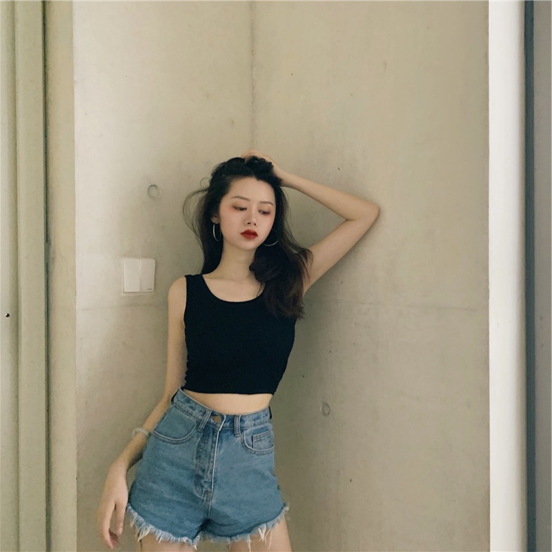 Áo tanktop NRVP co giãn phong cách Hàn Quốc có đệm lót thời trang