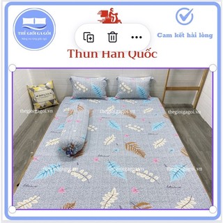 [HCM] Bộ Drap Thun Lạnh Hàn Quốc 4 món ( 1 ga bọc + 2 vỏ gối nằm + 1 vỏ gối ôm)