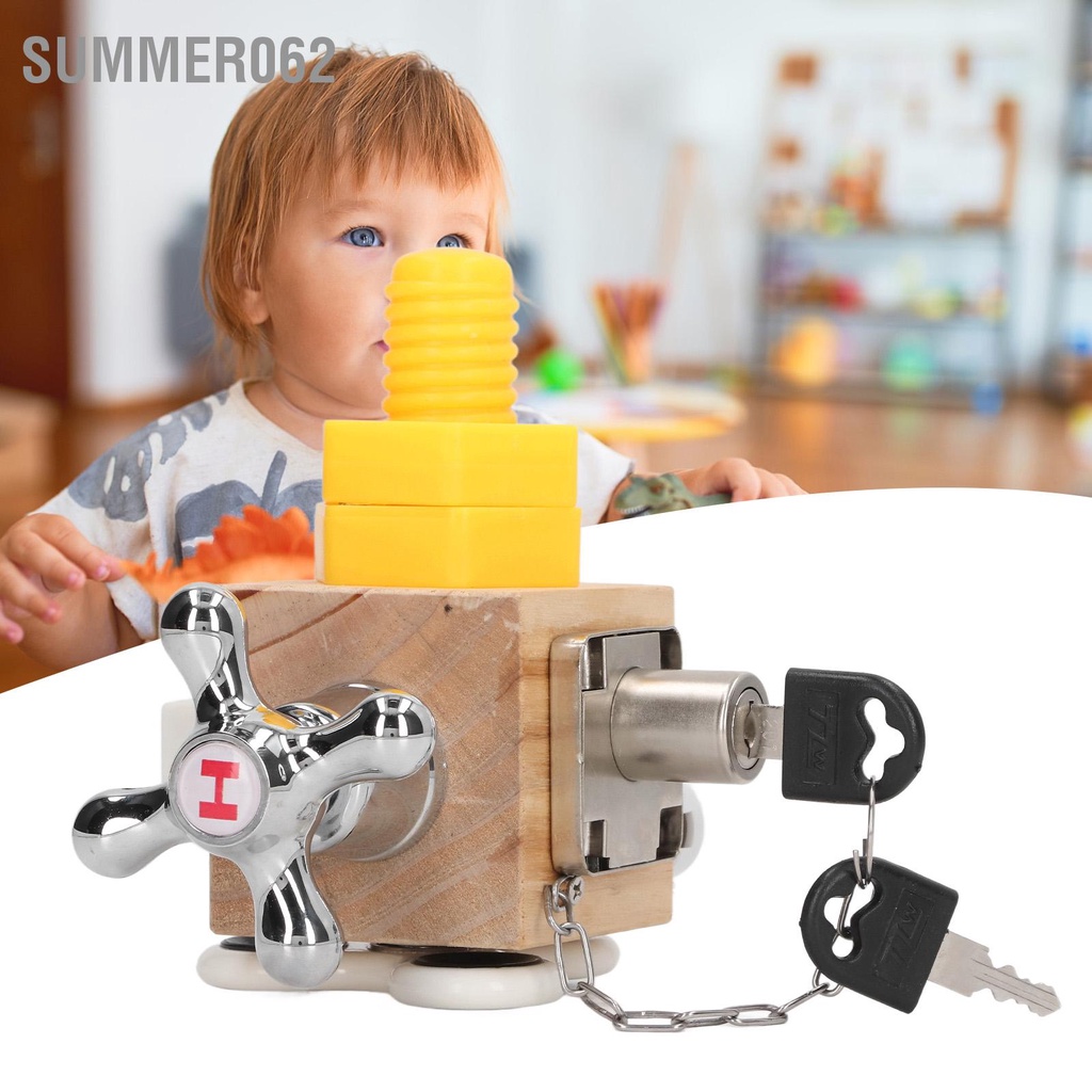 [Hàng Sẵn] Học Khóa Khối Lập Phương Đồ Chơi Gỗ Thông Đa Năng Giáo Dục Sớm Công Tắc Dành Cho Trẻ Em【Summer062】