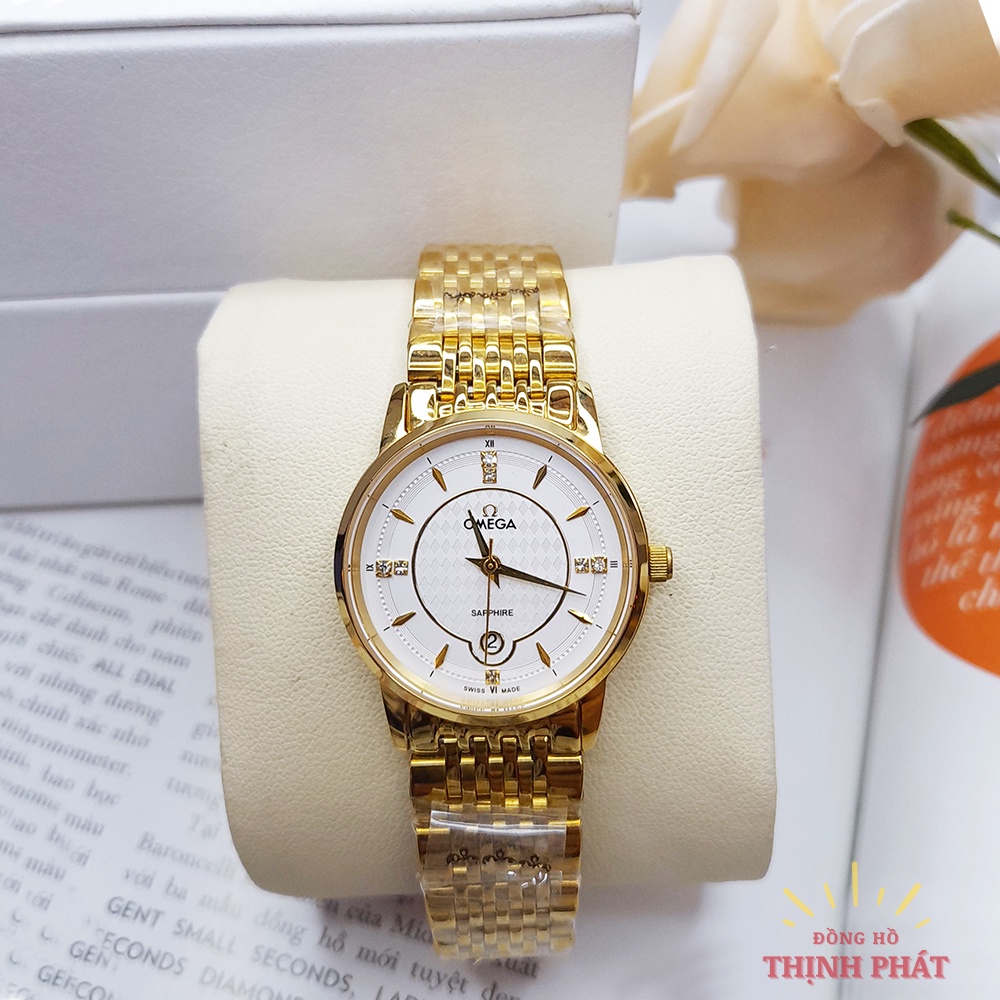 Đồng Hồ Nữ OMG Dây Thép Không Gỉ Kính Sapphire Chống Trầy Case 30mm