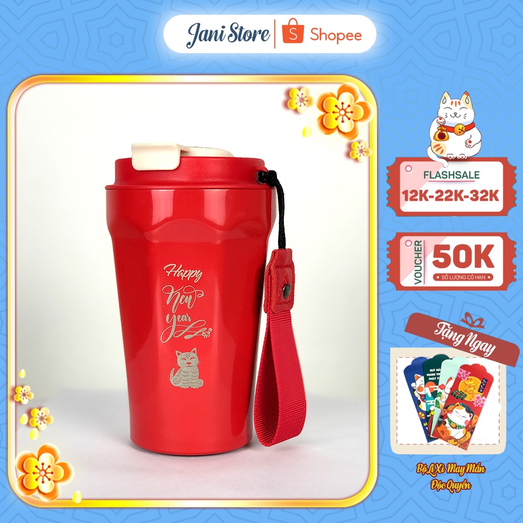 Cốc Giữ Nhiệt 500ml , Bình Giữ Nhiệt Hiển Thị Nhiệt Độ Bằng Inox 304 Khắc Tên Theo Yêu cầu Tặng Kèm Sticker Trang Trí
