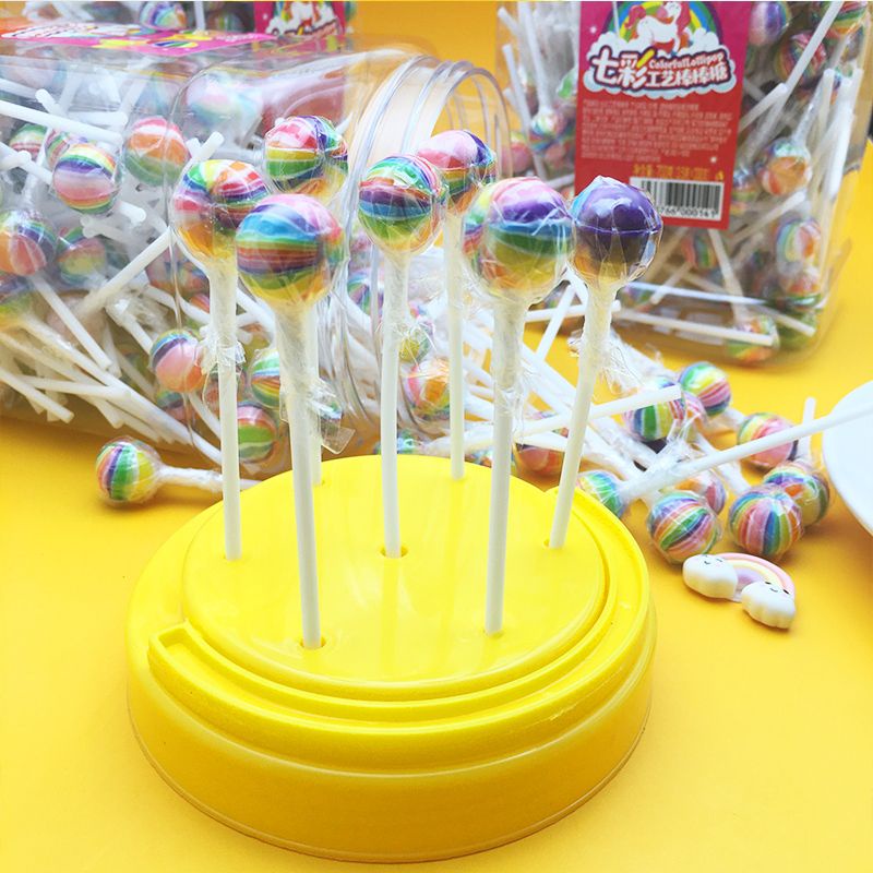 Hộp 200 Cây Kẹo Mút Cầu Vồng Mini Dễ Thương Lolipop Hongkong