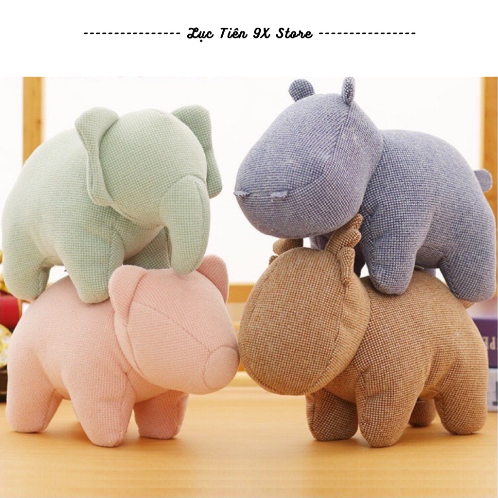 Gấu Bông Con Nai, Con Voi, Hà Mã 23cm Mềm mịn Cao cấp