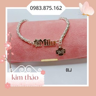 Lắc bạc nguyên chất khắc tên theo yêu cầu - vòng bạc cưa chữ, cưa tên cho bé (Đủ size) free ship - trang sức Kim Thảo
