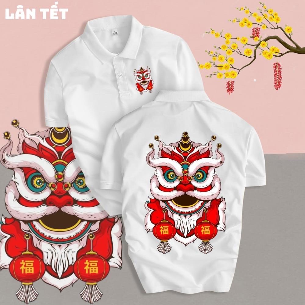 Áo Polo Nam Kỳ Lân Đỏ Thun nam Đón Tết Năm 2023 Mang lại Phú Quý Tài Lôc Phát Tài May Mắn Chất Cá Sấu Mềm Mịn PÓD Store
