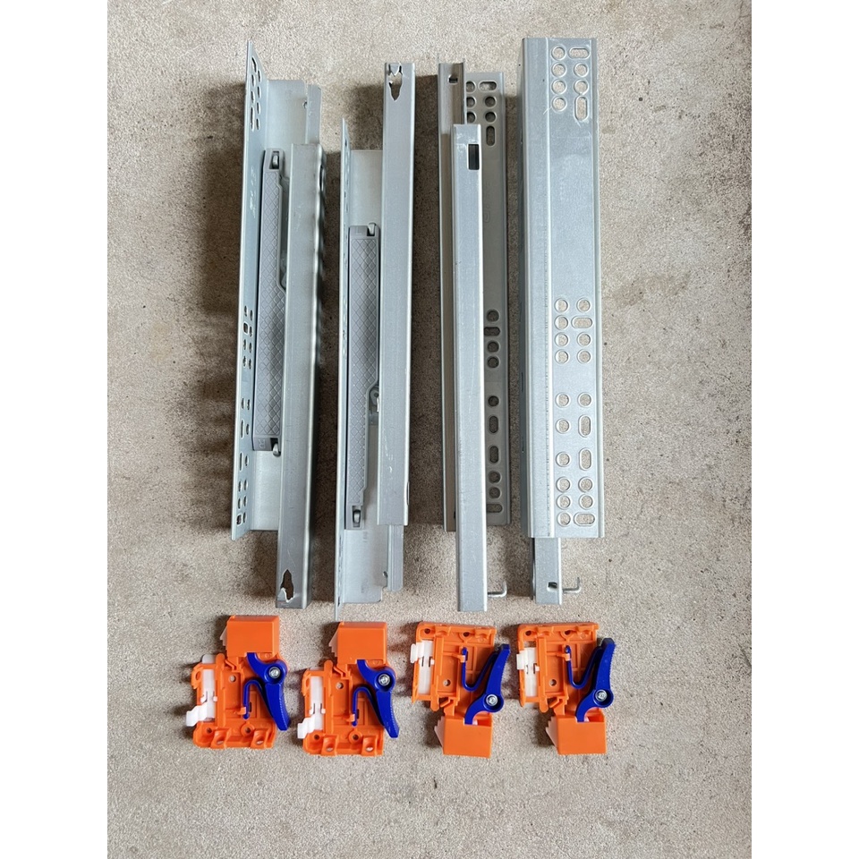 Ray âm giảm chấn mở 3/4 kích thước 30cm,35cm,40cm,45cm,50cm, ray âm khóa chốt và khóa tay