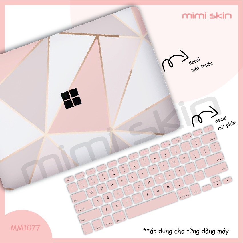 Sticker dán laptop Hoạ tiết hình học được cắt sẵn cho các loại laptop hiệu MIMISKIN