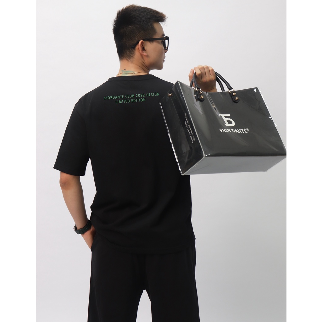 Áo thun Nam Cao Cấp Local Brand DOBERMAN TEE form rộng FIOR DANTÉ Màu Đen 100% Vải Cotton Co Dãn, Thoáng Mát