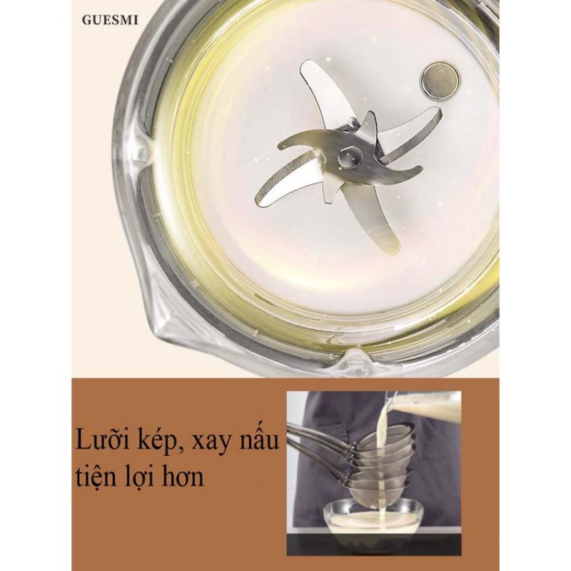 Máy Làm Sữa Hạt Đa Năng, Máy Xay Nấu Sữa Hạt GUESMI XIAOMI Dung tích 600ml  - 1000ml