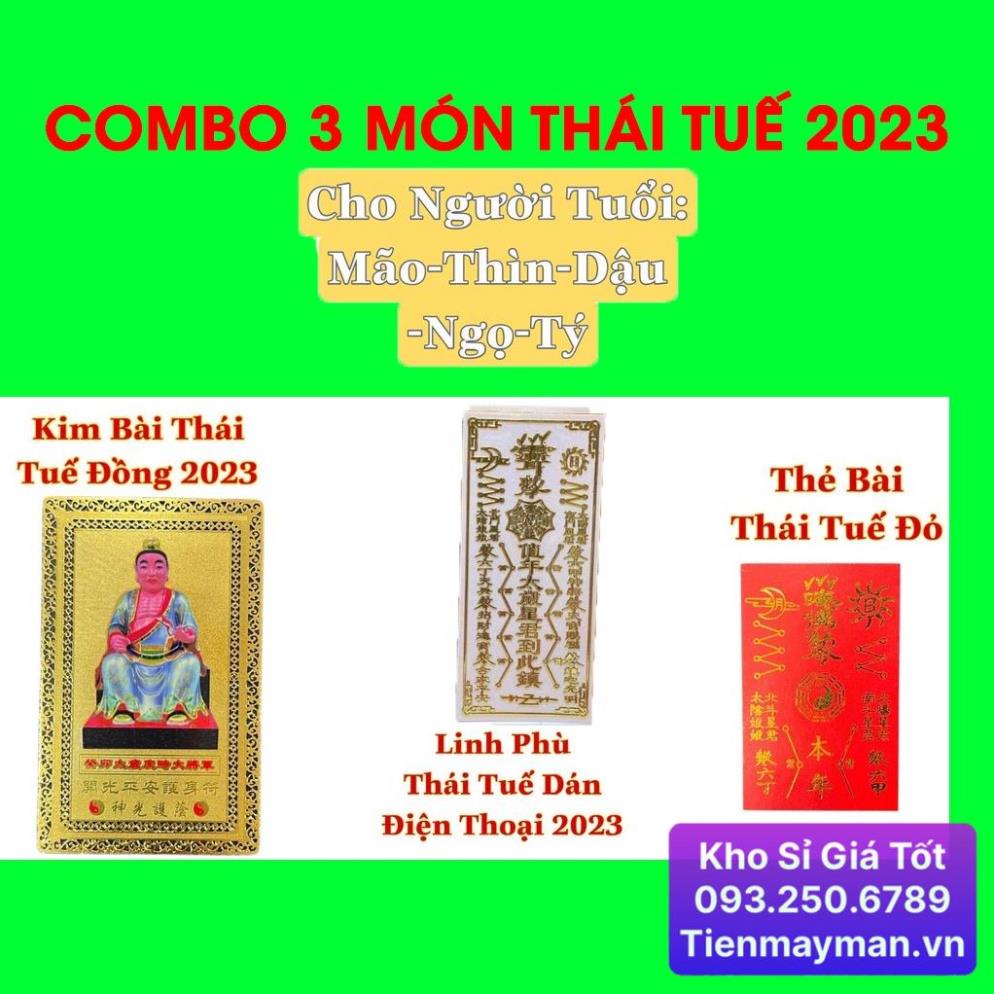 [HÀNG CHUẨN] Sét 3 Món Thái Tuế 2023 : Kim Bài Thái Tuế - Phù Thái Tuế Bình an May mắn
