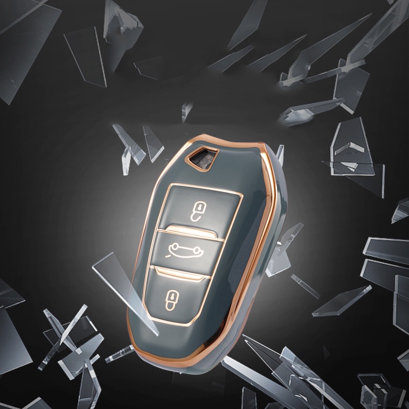 Bao Da, Ốp Bảo Vệ Chìa Khóa Điều Khiển Từ Xa, Vỏ Bọc Chìa Khóa Cho Peugeot 3008, 5008, 2008