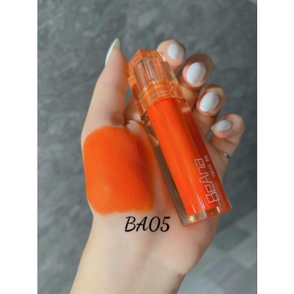 Son cam tươi, son màu cam tươi, son lì cam tươi, son kem lì lâu trôi, son kem chính hãng BeAna dòng son siêu lỳ