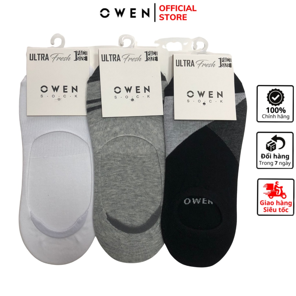 Vớ hài tất lười nam Owen chất cotton mềm mát êm ái công nghệ nano bạc khử khuẩn thấm hút chống mùi mồ hôi chân