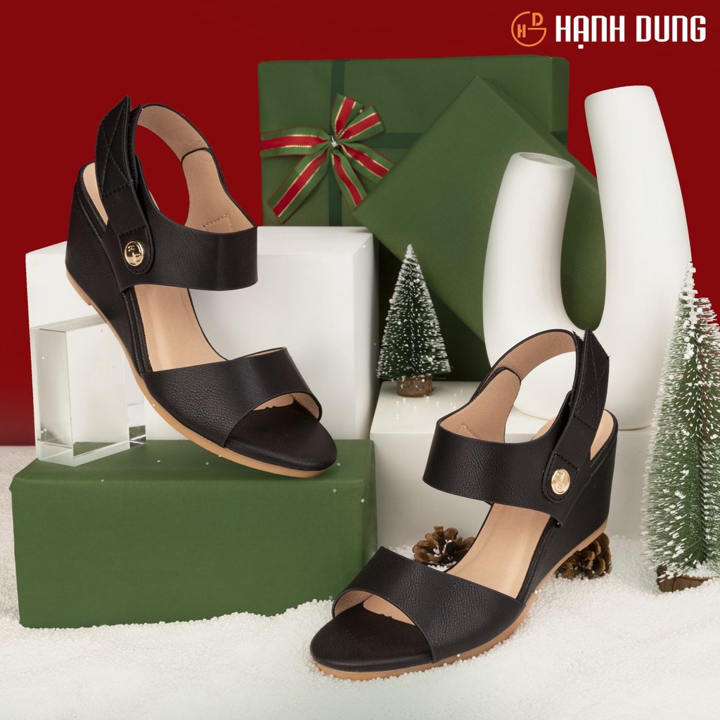 Giày Sandal Xuồng Hạnh Dung HD02167AB ( Màu Kem - Đen )