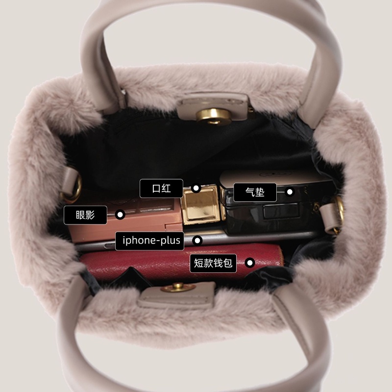 Túi Xách Lông Nhung Thời Trang Thu Đông Phong Cách Nhật Hàn Dành Cho Nữ