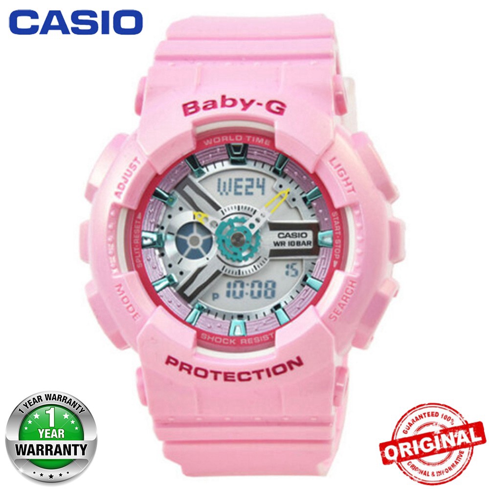 Casio Baby-G AA110 Giao Hàng Thể Thao Nữ Màu Đen Hồng Sẵn Sàng