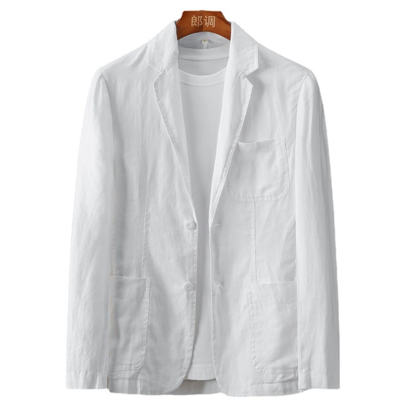 Áo Khoác Vest Vải Lanh Mỏng Thoáng Khí Màu Trơn Thời Trang Xuân Hè Cho Nam