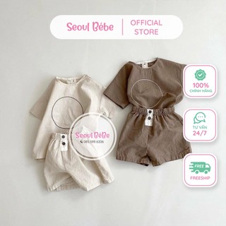 Set áo phông quần boom Klein Blackbean họa tiết đơn giản cho bé yêu hàng nội địa Hàn
