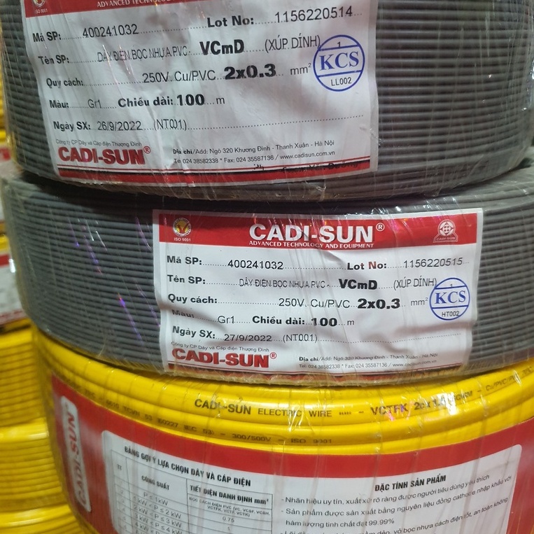 Dây Điện CADISUN 2x2.5 Conbo 5m,10m,15m,20m,25m