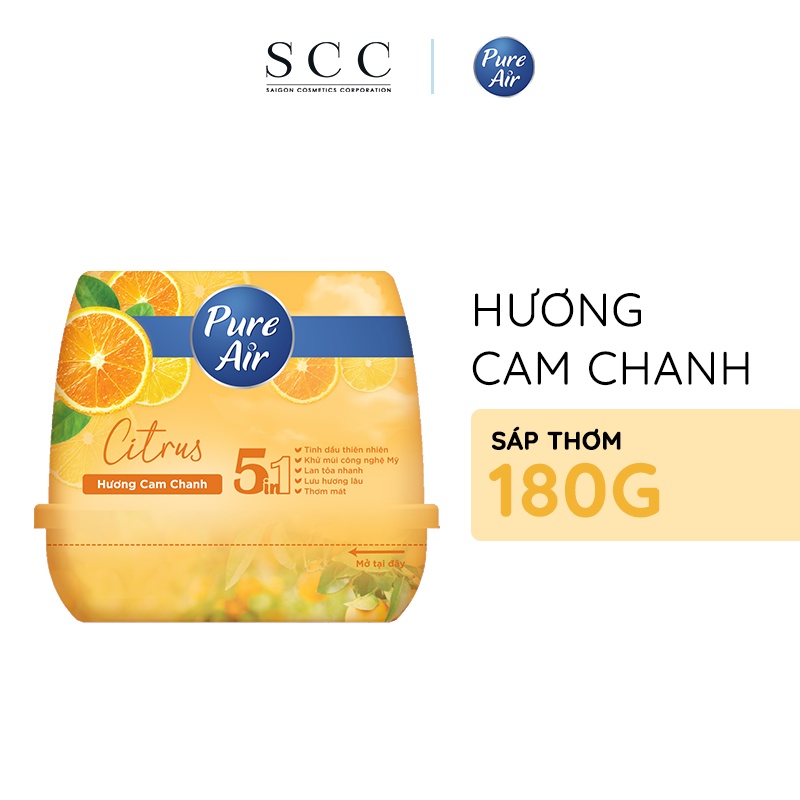 [10.10 - ĐƠN 249K NHẬN QUÀ 0Đ] Sáp thơm khử mùi Pure Air hương lavender/cam chanh/hoa anh đào 180g