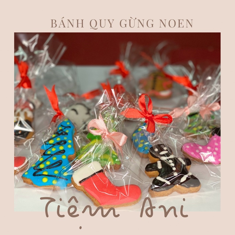 Bánh quy gừng Noen nhiều màu sắc, quà tặng Noel