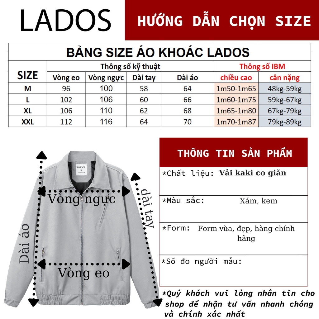 Áo khoác nam kaki thời trang cao cấp LADOS-2084 co giãn, form đẹp