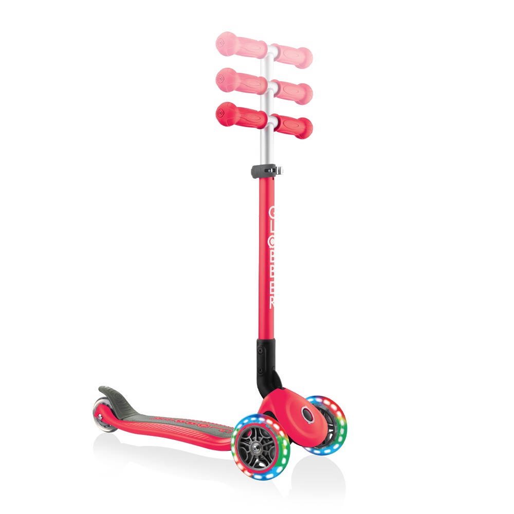 Xe Trượt Scooter 3 Bánh Gấp Gọn Có Bánh Xe Phát Sáng Globber Primo Cho Trẻ Em Từ 3 Đến 6 Tuổi - Đỏ
