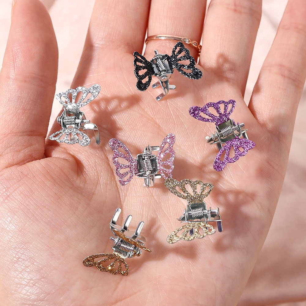 Set 12 Kẹp Tóc Hình Bướm Nhỏ Dễ Thương Phong Cách Hàn Quốc Cho Nữ