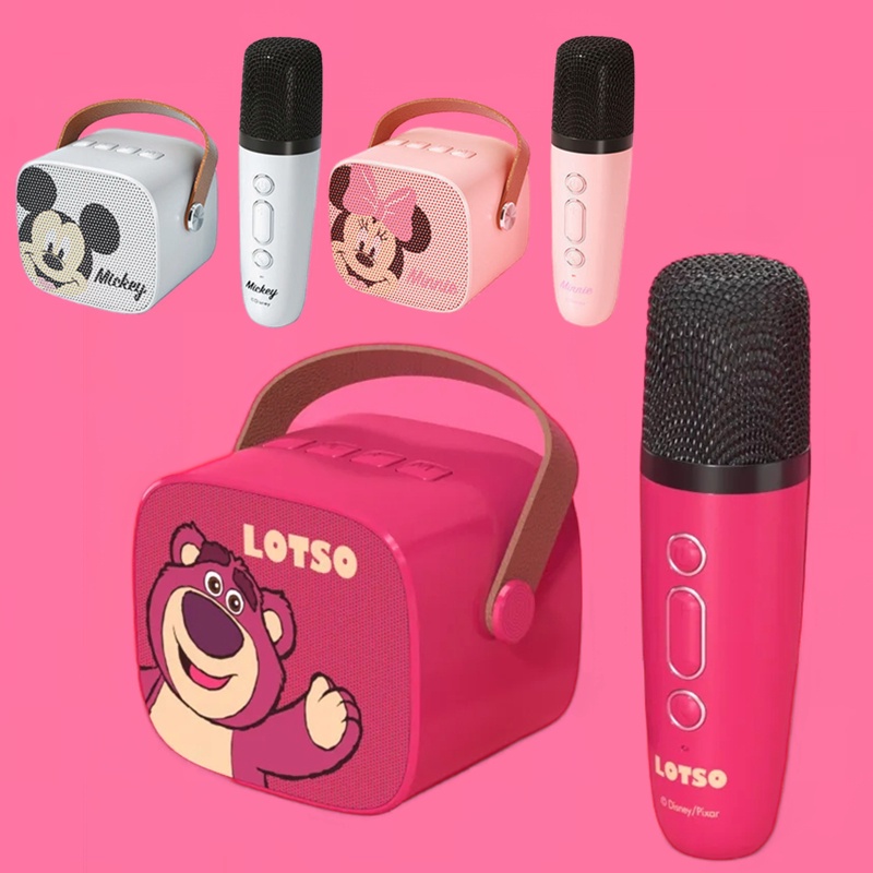 Loa Nghe Nhạc Bluetooth Không Dây Mini Loa Di động Dễ Thương Loa Bluetooth Condenser Mic Disney Mickey Mouse Gấu Dâu Tây Lotso