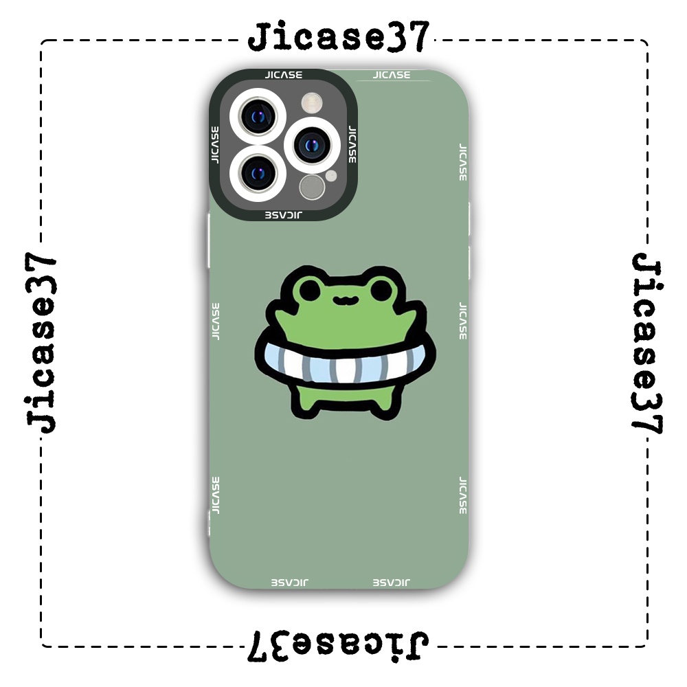 Ốp lưng iphone cạnh vuông Jicase ếch xanh 6plus/6s/6splus/7/7plus/8/8plus/x/xs/11/12/pro/max/plus/promax