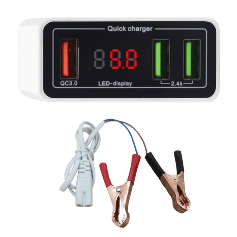 Tẩu Sạc Nhanh 3 Cổng USB QC3.0 Kiêm Vôn Kế 12V-24V