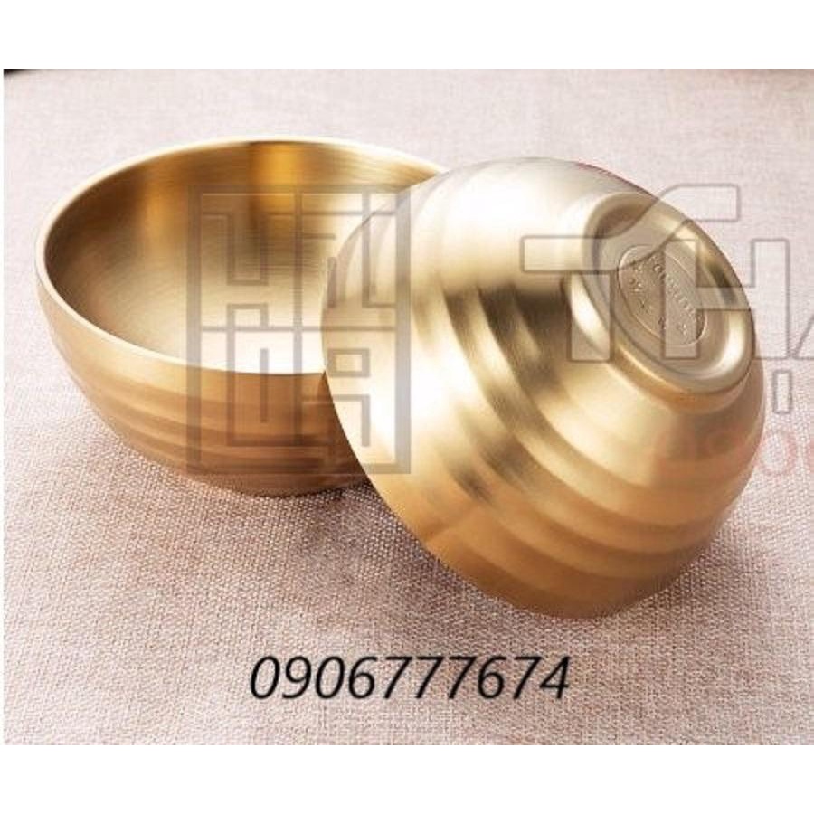 Chén / Tô inox SUS 304 mạ vàng cao cấp 2 lớp cách nhiệt, chống bể, sang trọng, không ăn mòn.