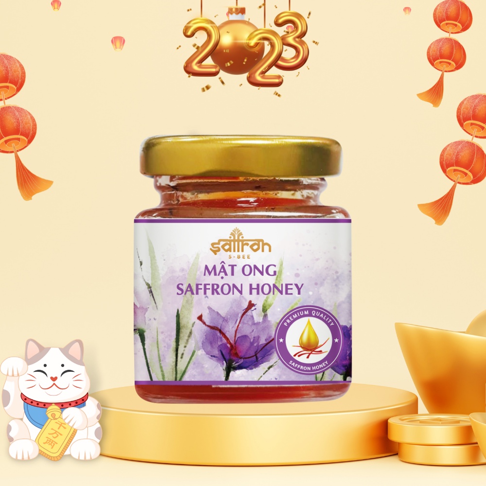 Saffron Nhụy hoa nghệ tây Iran ngâm mật ong chính hãng thương hiệu Saffron Việt Nam lọ 65gr