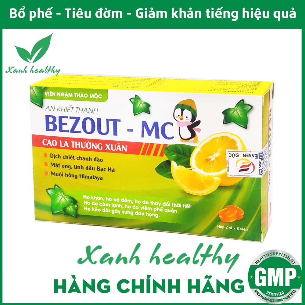 Viên ngậm An Khiết Thanh Bezout  thảo dược Hàng chính hãng - Chiết xuất cao lá thường xuân, mật ong 