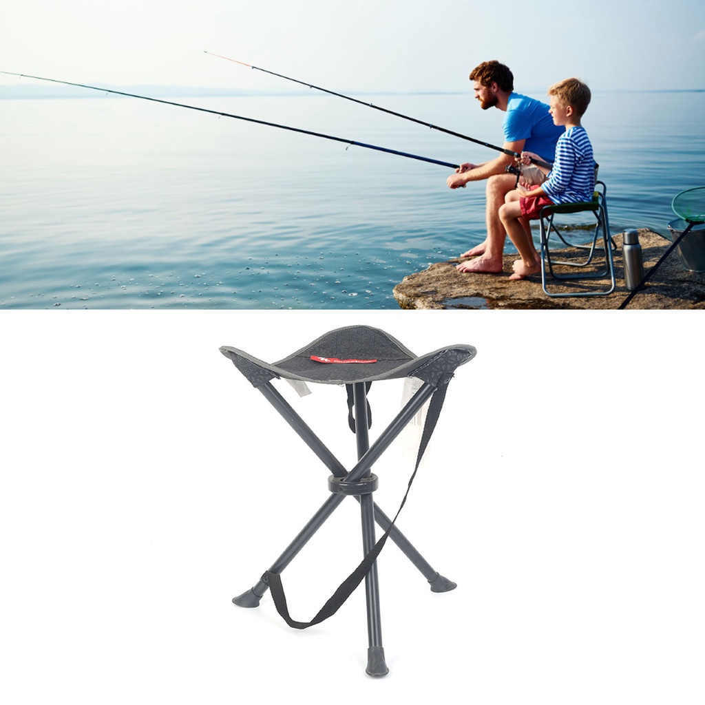 [Hàng Sẵn] Ghế 3 chân gấp gọn Di Động Vải Oxford Ống Thép Cho Cắm Trại Câu Cá Ngoài Trời【Southdakota051】