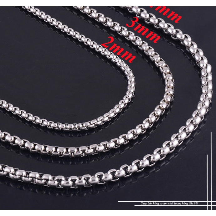 Dây chuyền cao cấp cho trẻ em inox kiểu bông dừa khít màu trắng siêu đẹp không đen, không gỉ, an toàn cho sức khỏe