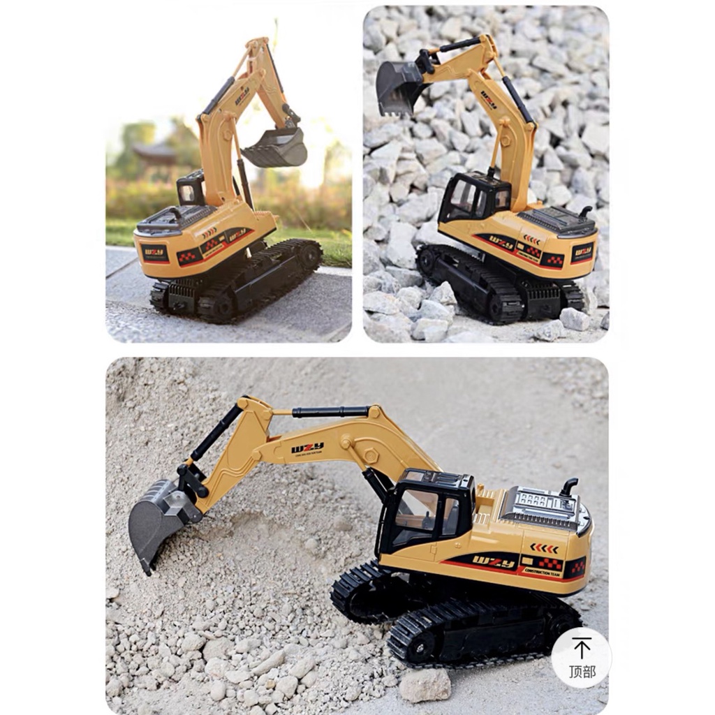 Đồ chơi máy xúc, xe cẩu múc điều khiển từ xa 5 chiều có bánh xích và sạc pin tiện lợi
