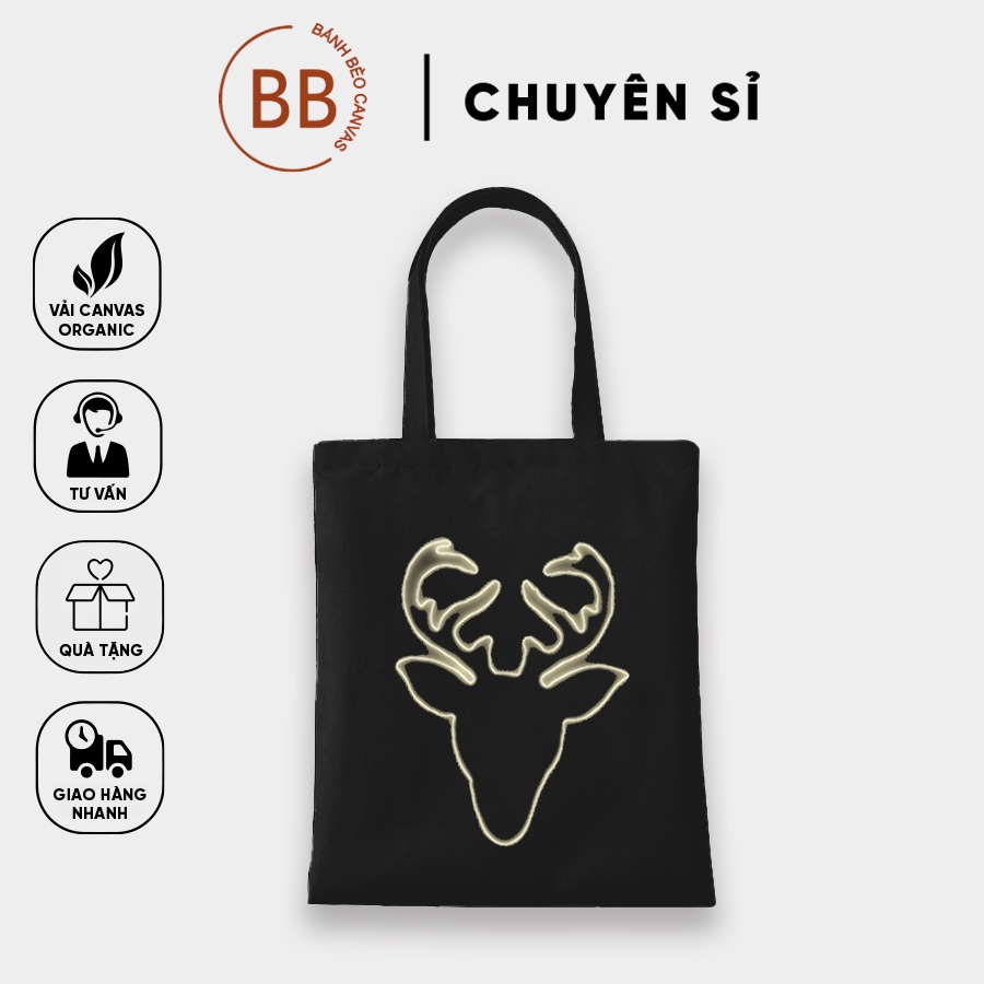 TÚI TOTE VẢI BỐ ĐEO VAI CANVAS PHẢN QUANG TUẦN LỘC