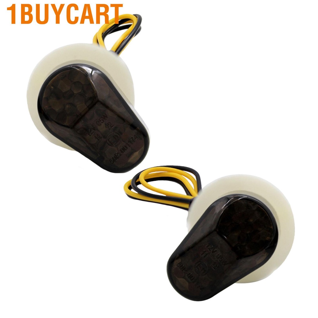 1buycart 2PCS Motorcycle Turn Signal Light Clear Lenses Bright LED Indicator for Motorbike