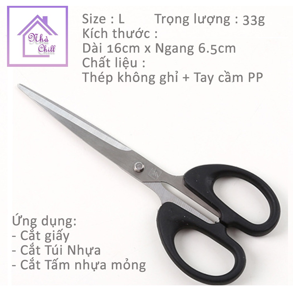 RẺ VÔ ĐỐI Kéo Đen Đa Năng Văn Phòng Gia Đình Học Sinh 3 Kích Cỡ Cắt Giấy, Ni Lông Mỏng