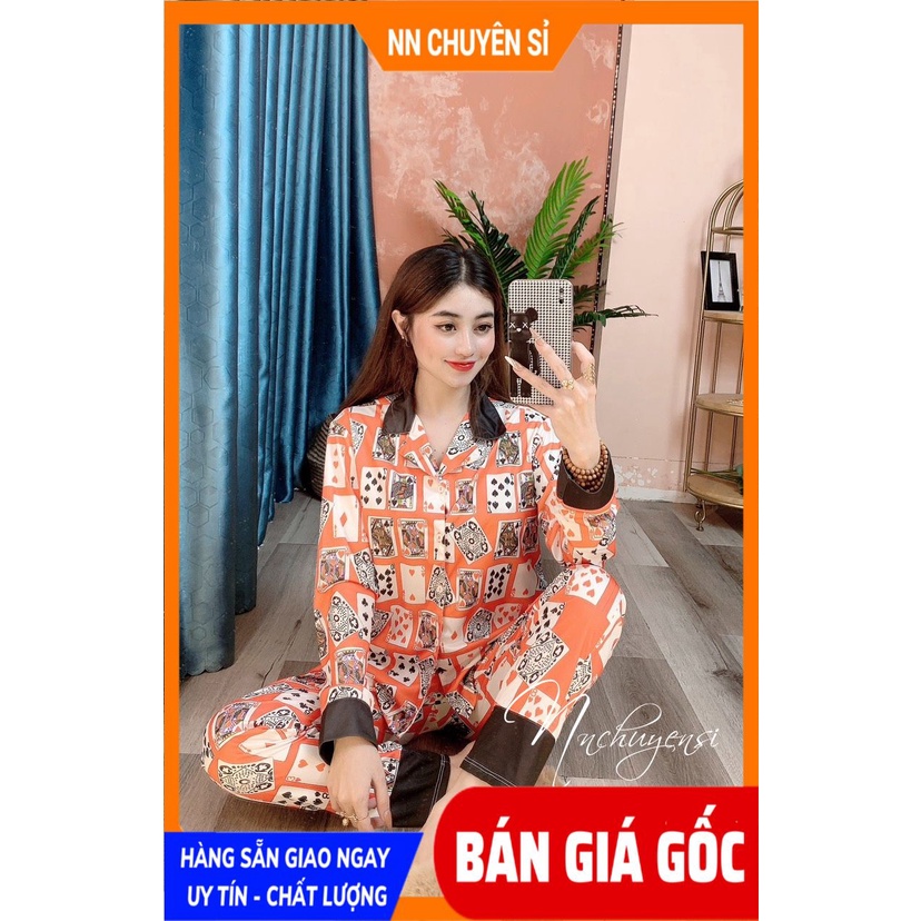 Đồ bộ Pijama tay dài mẹ và bé size đến 70kg chất thun mềm mát in hình gấu hoạt hình dễ thương PRBTDQD FULL SIZE