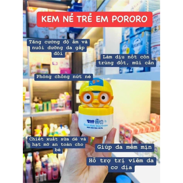 Kem dưỡng ẩm sữa dê Pororo Goat Milk Cream Hàn Quốc 60g