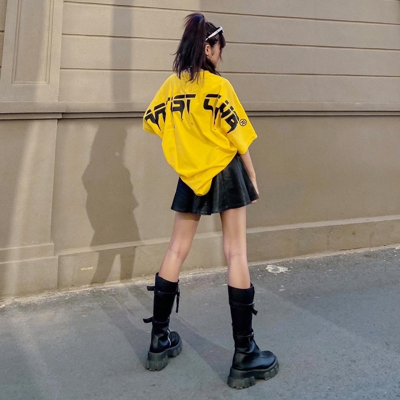 Áo Thun T-shirt Unisex Oversized Tay Ngắn Oversize Local Brand Artist Club OVERSIZED màu Vàng