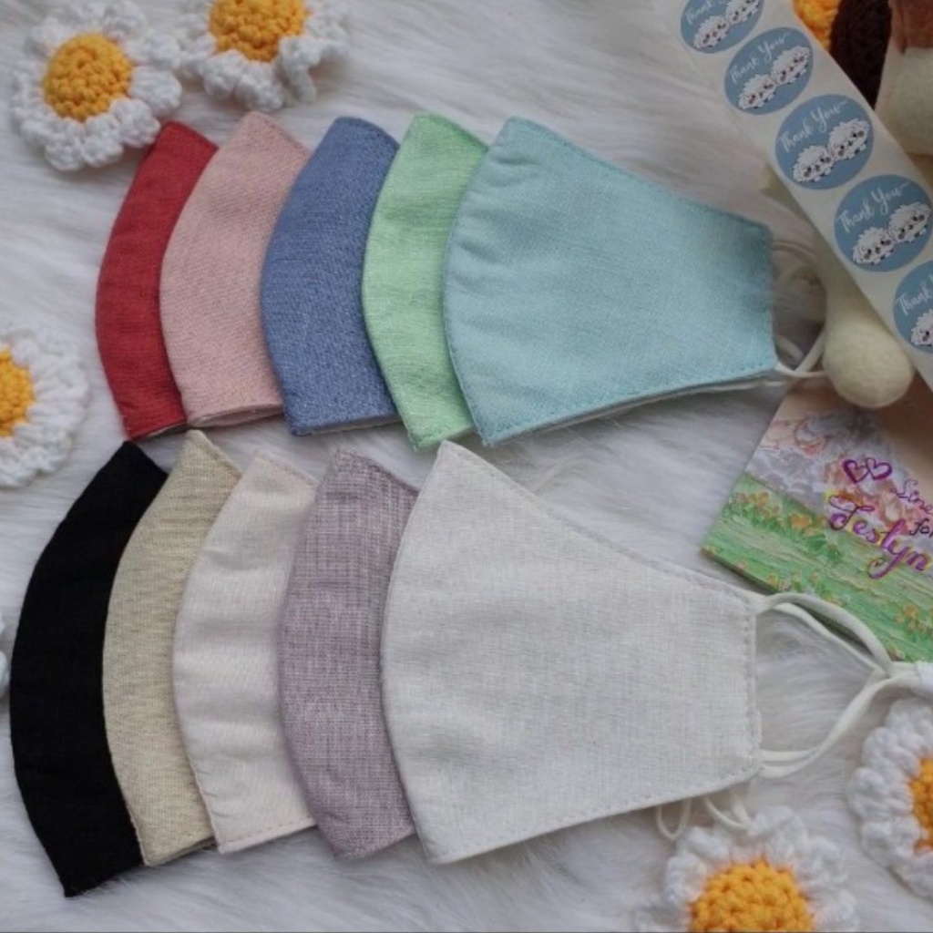 Khẩu trang trẻ em 3-8 tuổi vải linen 2 lớp thoáng khí không kích ứng da mặt Kid