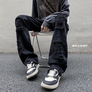 Quần jeans rách dáng suông thiết kế trẻ trung cá tính cho nam giới