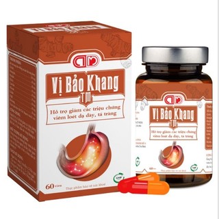 Vị Bảo Khang - Hỗ trợ giảm các triệu chứng viêm loét dạ dày, tá tràng - Hộp 60 viên