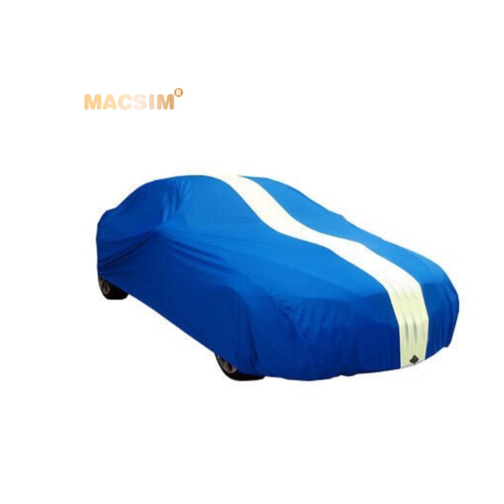 Bạt phủ ô tô Ferrari 458 Italia nhãn hiệu Macsim sử dụng trong nhà chất liệu vải thun - màu xanh phối trắng