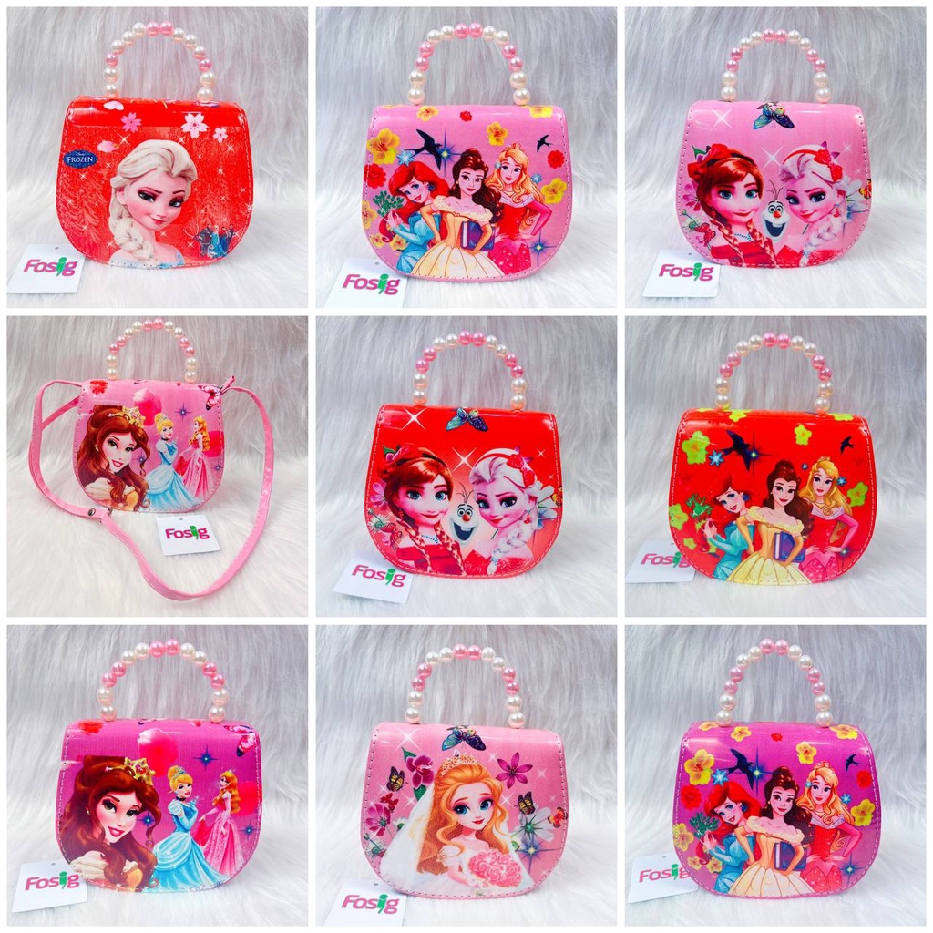 Túi Xách Có Dây Đeo Chéo Cho Bé Gái - Đỏ Bạch Tuyết, Đỏ Elsa, Đỏ Công Chúa Hoa, Đỏ Frozen, Hồng Nhạt Elsa Hoa